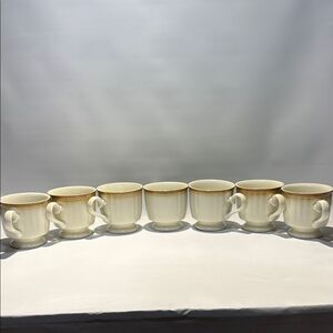 Seven Classic Cream and Tan Mug Set